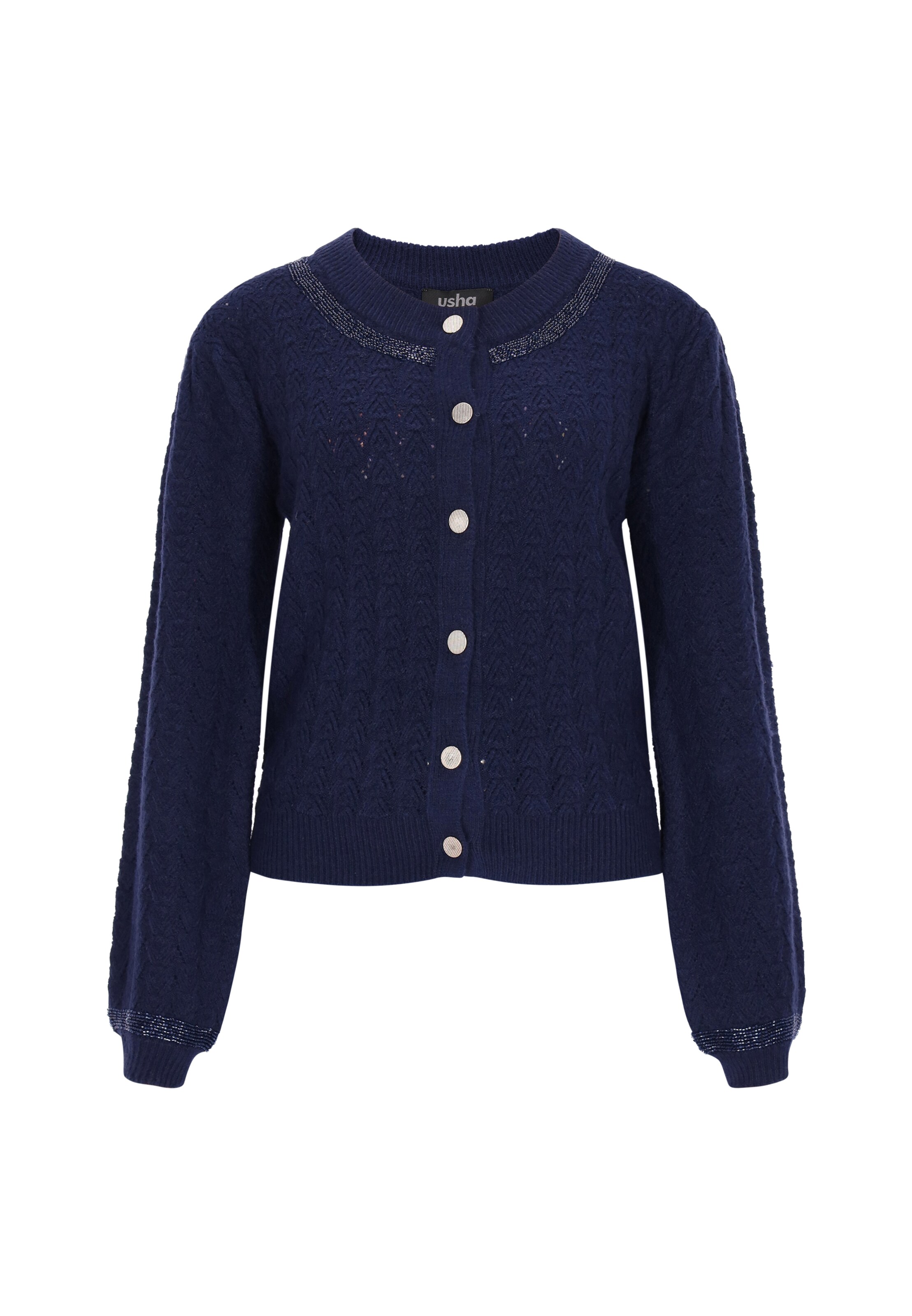 usha BLACK LABEL - Casaco de malha em azul: frente