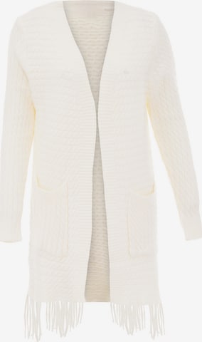 isha Knit Cardigan in Beige: front