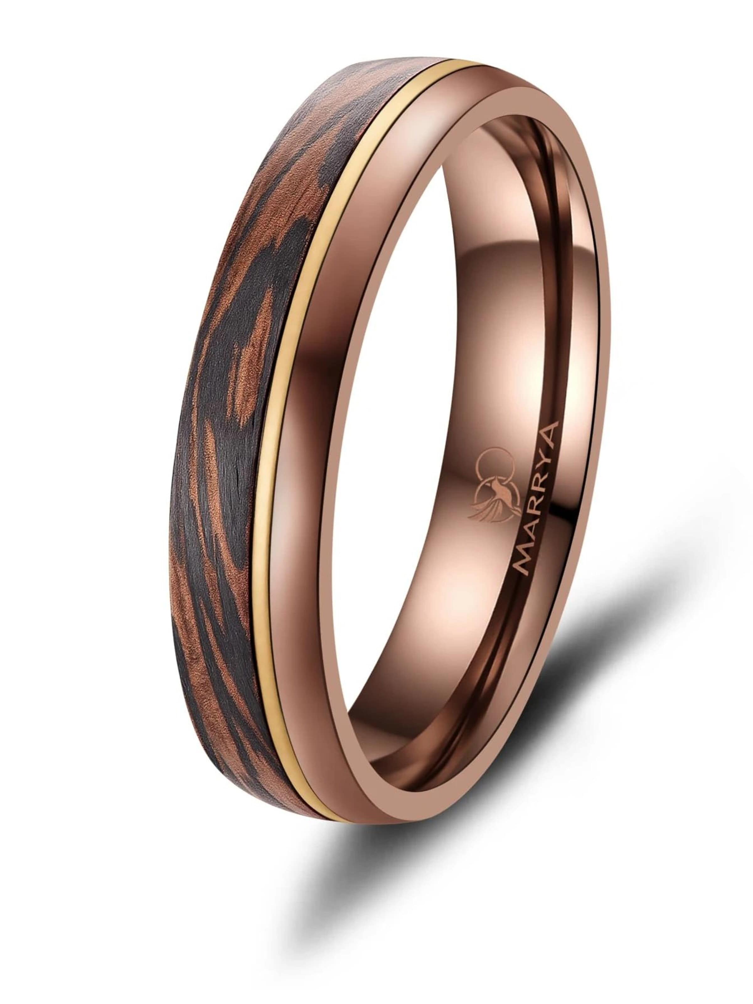 MARRYA Ring 'MARRYA Ehering CB-06 Carbon-Bronze' in Bruin: voorkant