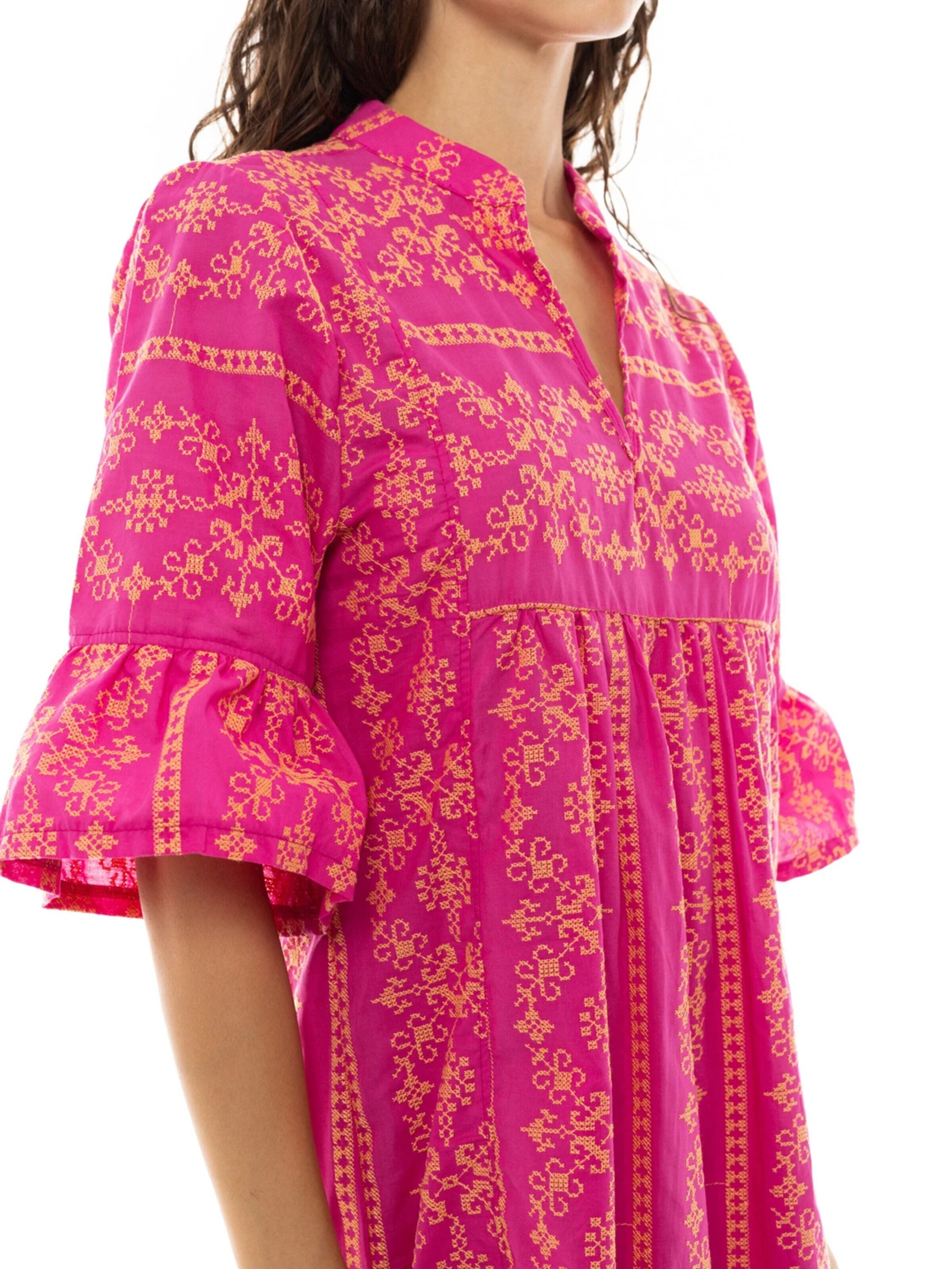 Pink LabelLjetna haljina 'BEACHWEAR EMBROIDERY ORANGE' - crvena boja