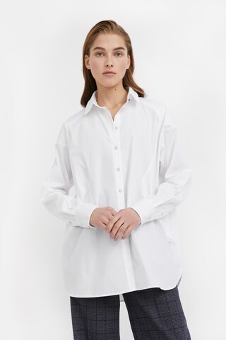 Finn Flare Blouse 'Basic' in Wit: voorkant