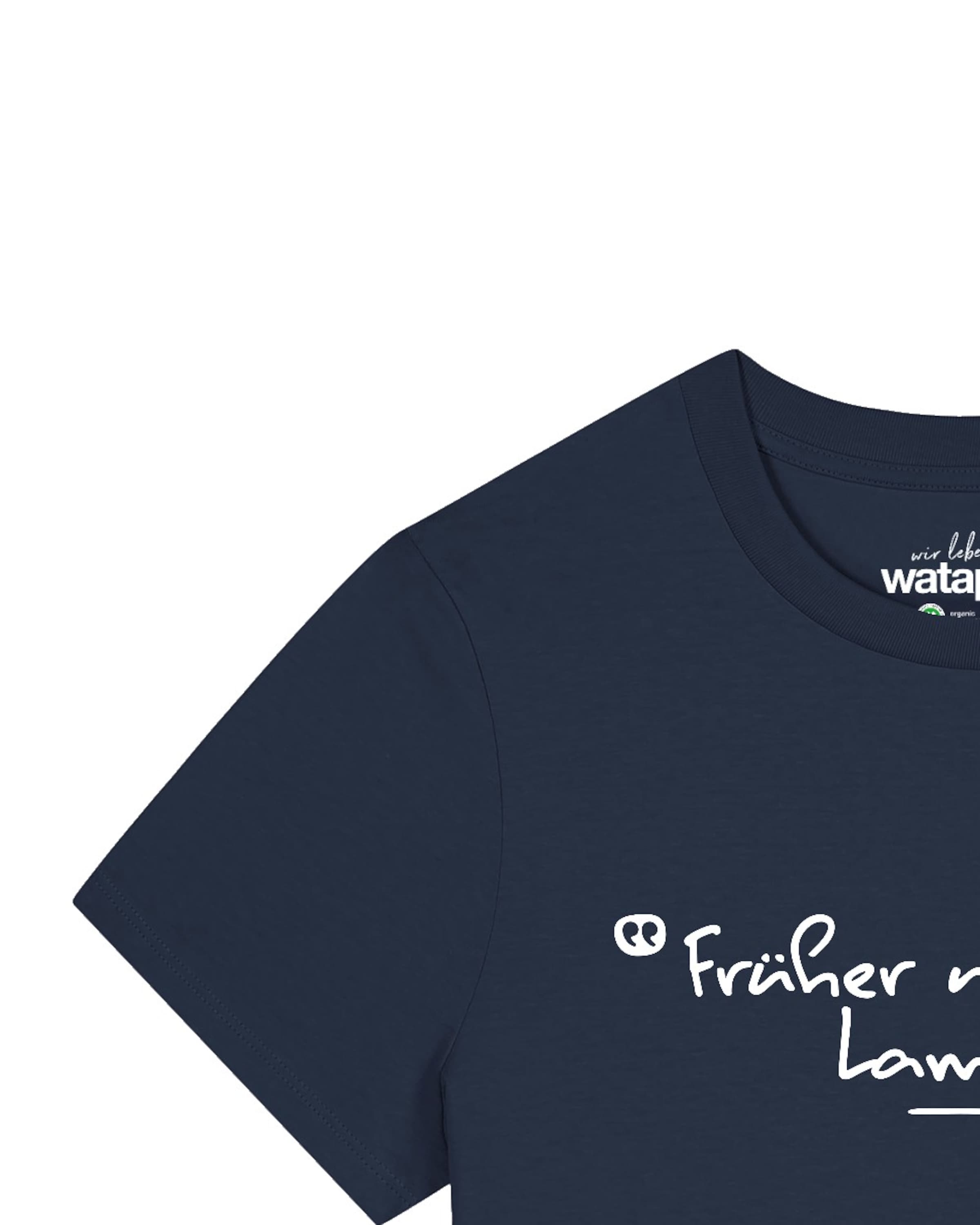 T-shirt 'Früher War Mehr Lametta' Watapparel en bleu