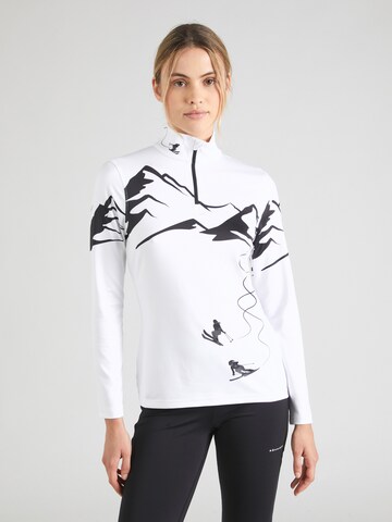 T-shirt fonctionnel Spyder en blanc : devant