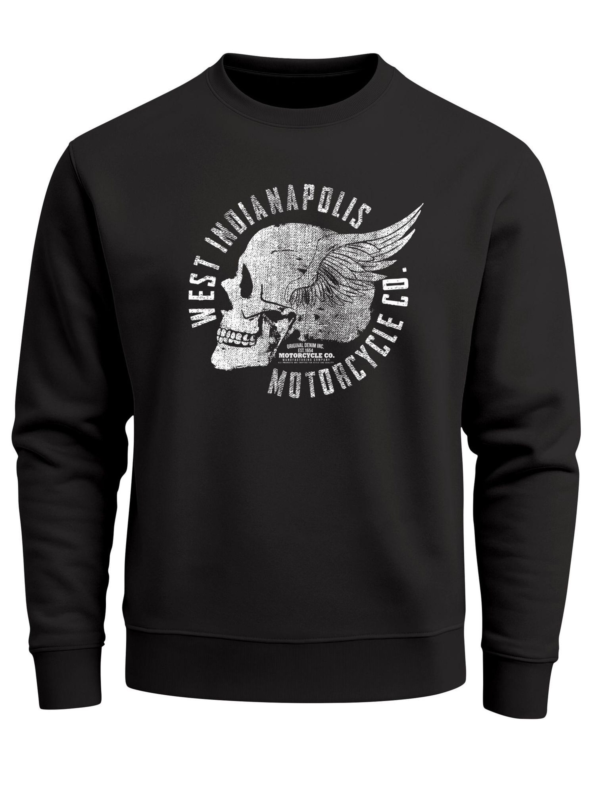 Neverless Sweatshirt 'Wing Skull' in Black: front