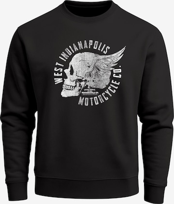 Neverless Sweatshirt 'Wing Skull' in Schwarz: Vorderseite
