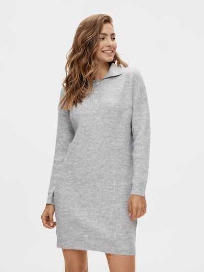 PIECES Knitted dress 'Petra' in mottled grey, View model