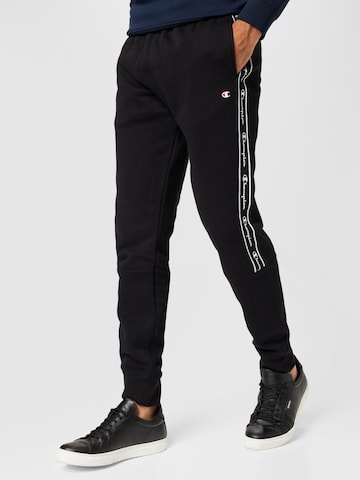 Champion Authentic Athletic Apparel Tapered Trousers in Black: front