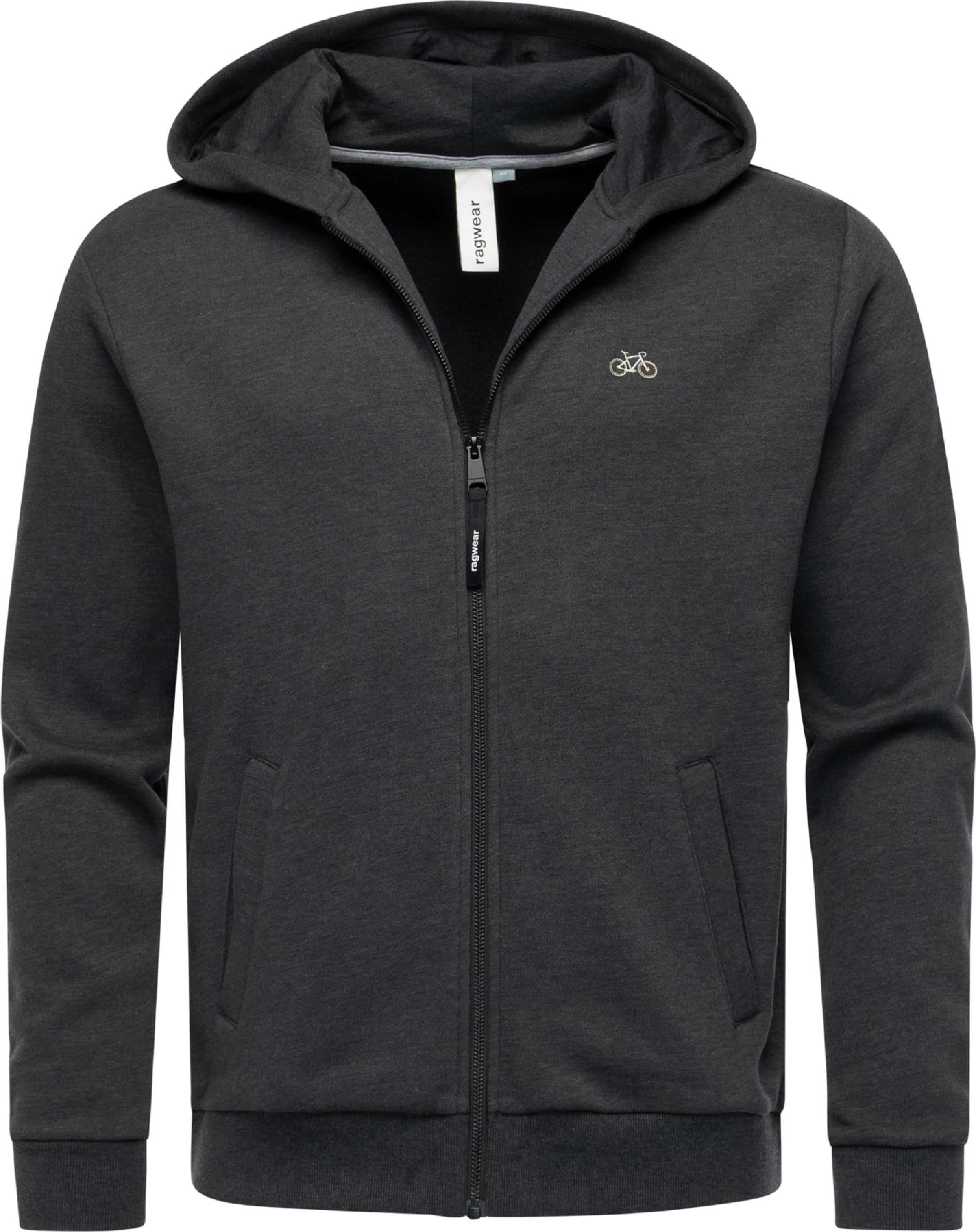 Ragwear Zip-Up Hoodie 'Natten Emb' in Grey: front