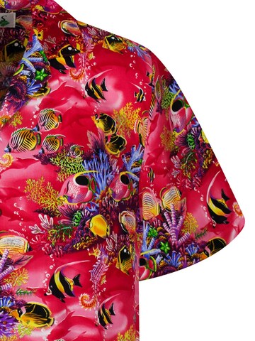 KY's Regular fit Button Up Shirt 'Aquarium' in Red