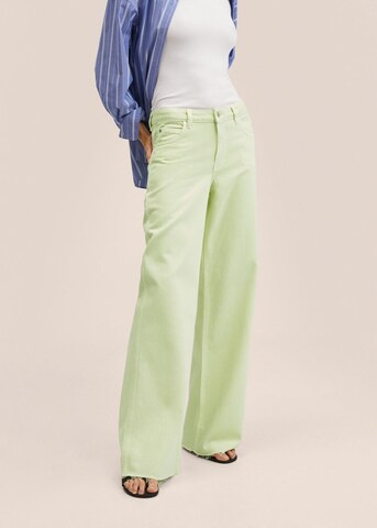 MANGO Wide leg Jeans 'Agnes' i grön: framsida