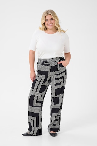 Wide Leg Pantalon à pince 'Donna' KAFFE CURVE en noir