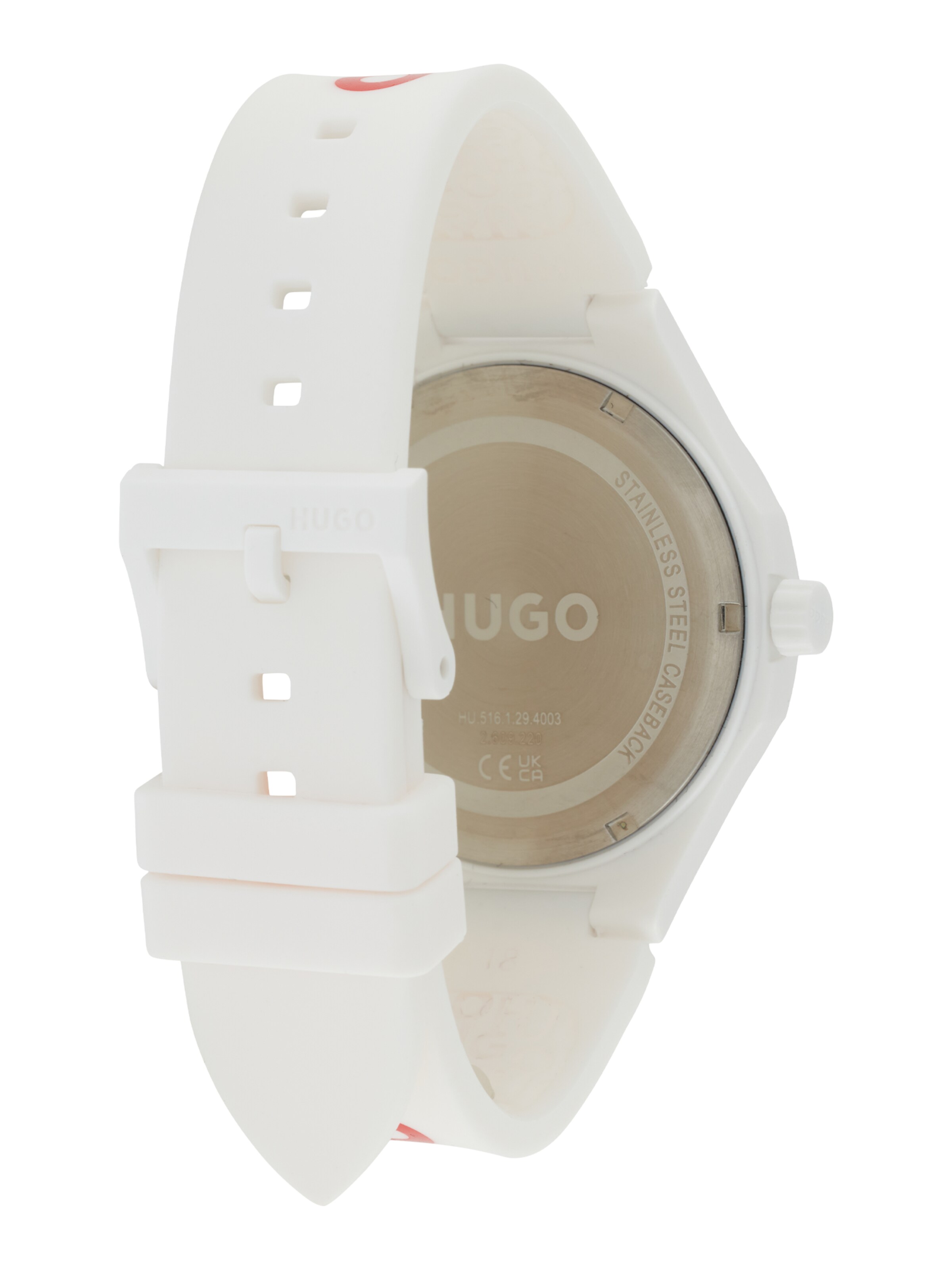 HUGO Аналогов часовник '#LIT FOR HIM' в бяло