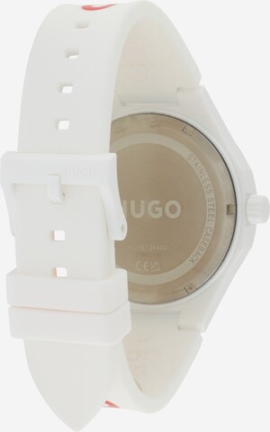 Orologio analogico '#LIT FOR HIM' di HUGO in bianco