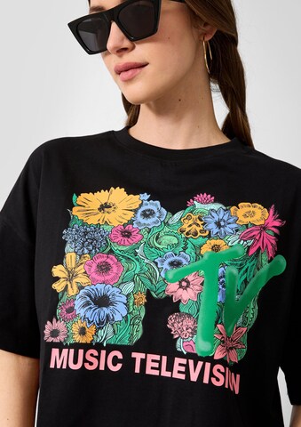 QS T-Shirt in Schwarz