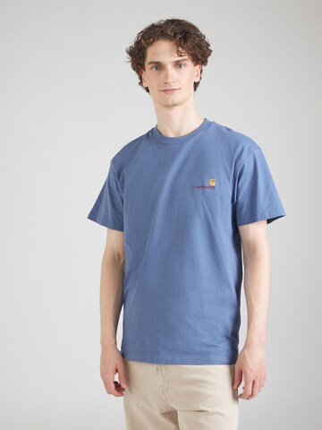 Carhartt WIP Tričko 'American Script' – modrá: přední strana