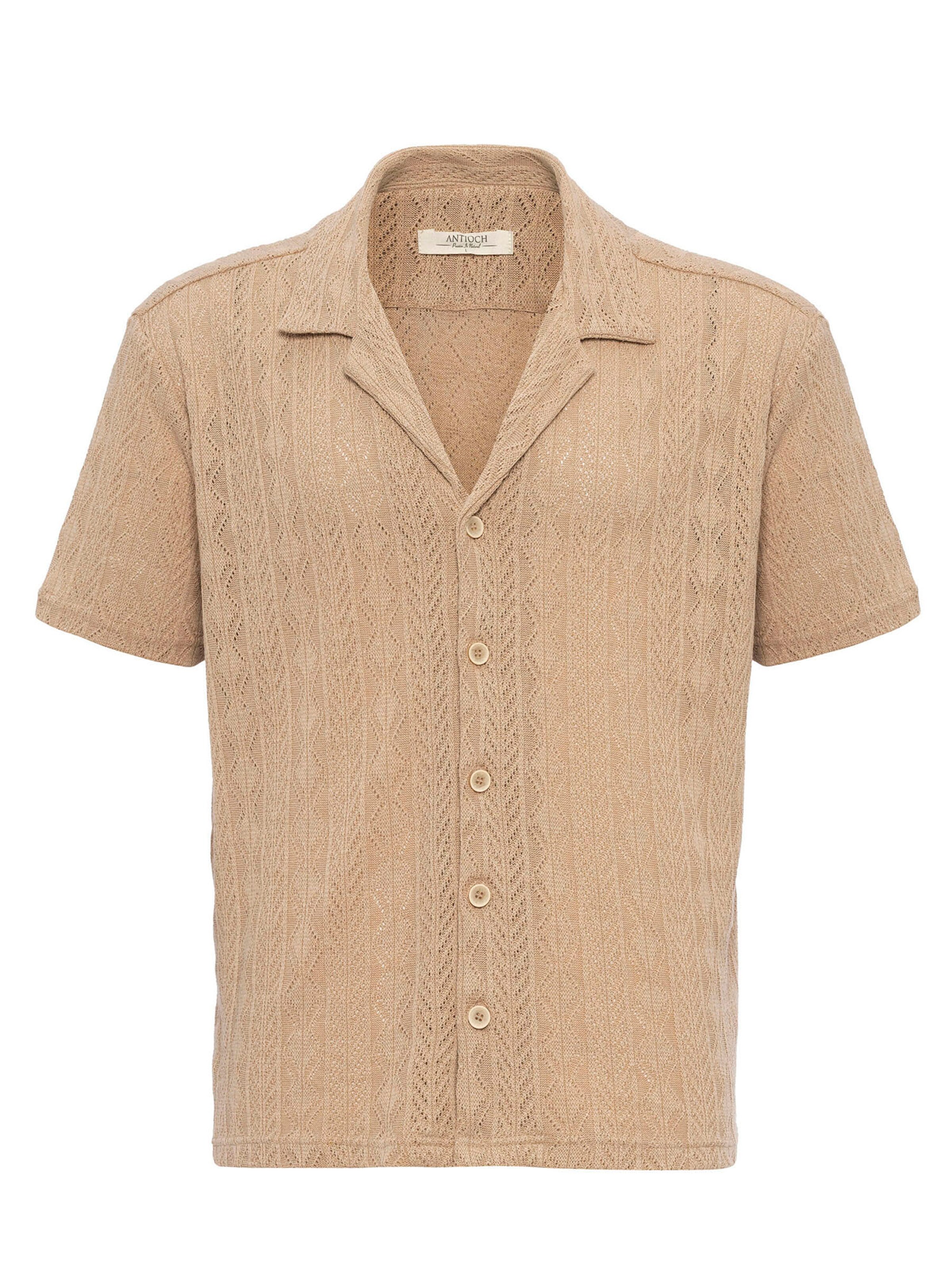 Antioch Regular fit Риза в бежово: отпред