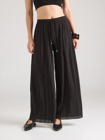 Hailys - Perna larga Calças 'Fa44biola' em preto: frente