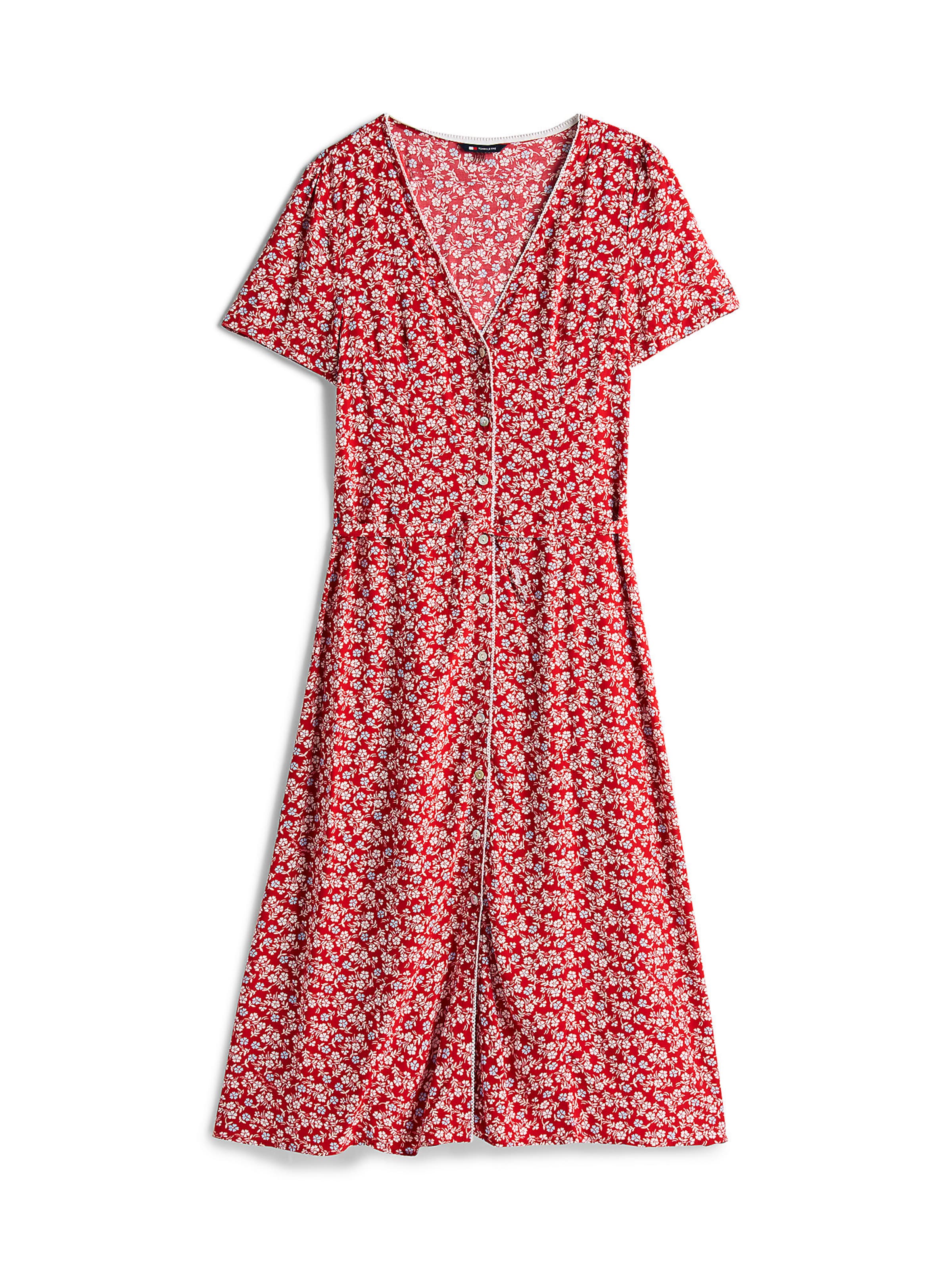 Tommy Jeans Jurk in Rood: voorkant