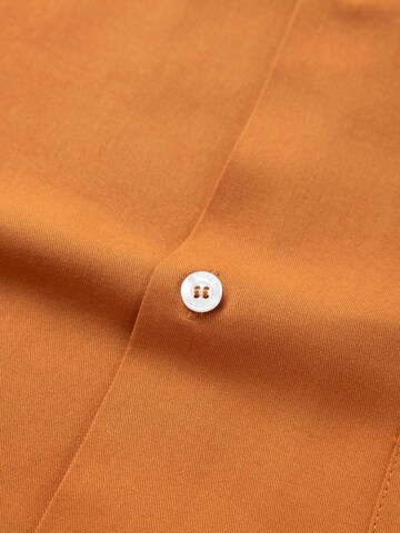 Laurent Vergne Slim fit Button Up Shirt 'Menton - Bowling Shirt Brique' in Orange
