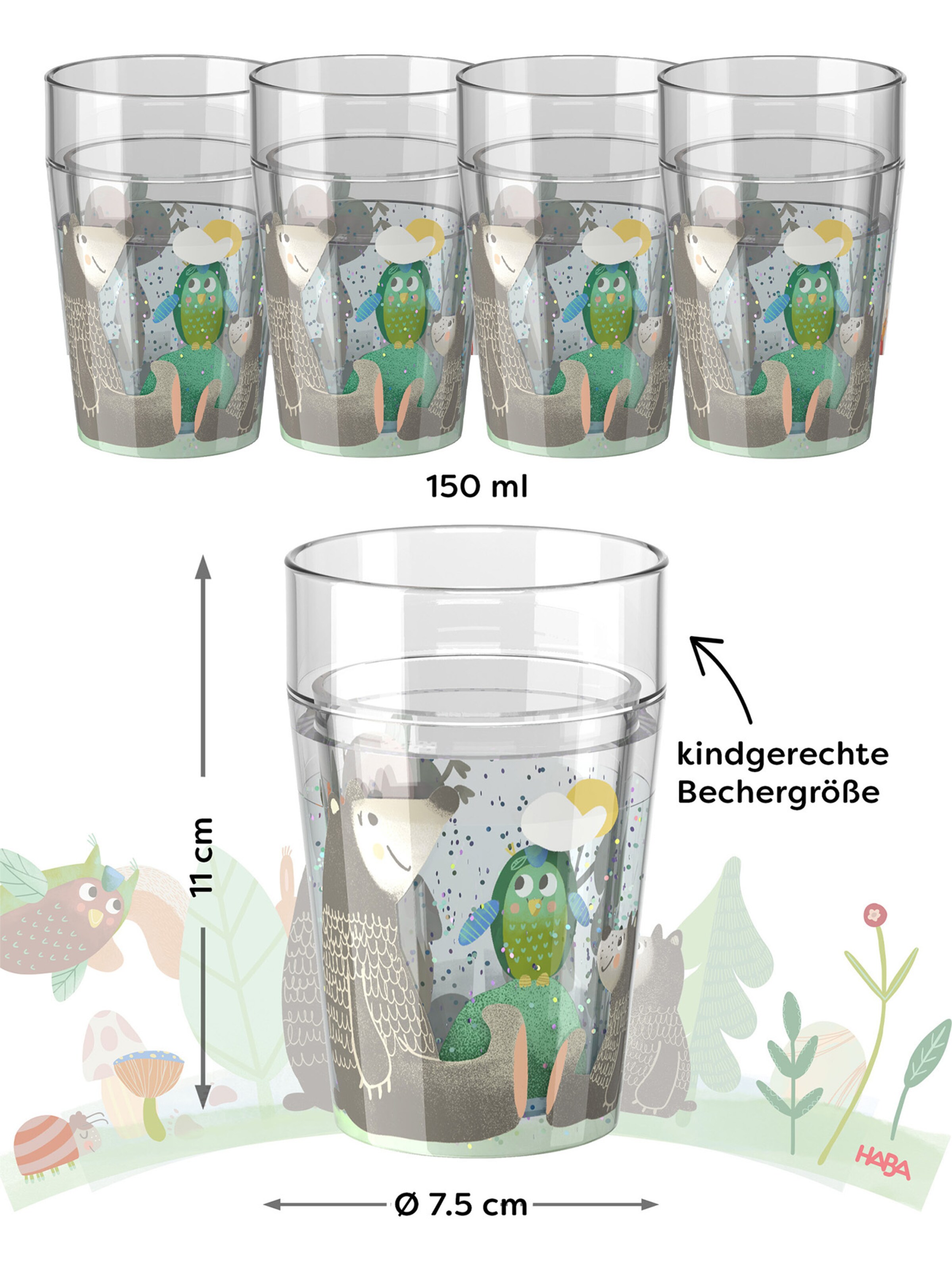 HABA Becher ' Glitzerbecher ' in Mischfarben: Vorderseite