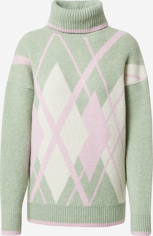 River Island Sweater 'ARGYLE' in Green: front