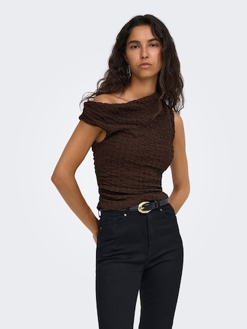 ONLY - Top 'BUBBLE' en marrón: frente