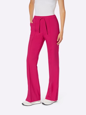 heine Flared Broek in Roze: voorkant