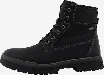 TOM TAILOR Lace-up boots in Black: front