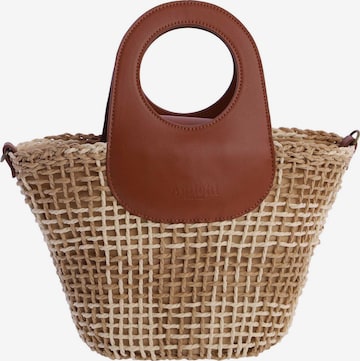 Amichi - Bolso de mano 'Bolso de mano para mujer Nacre de fibras naturales con cremallera' en beige: frente
