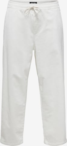 Loosefit Pantalon 'Laus' Only & Sons en blanc : devant