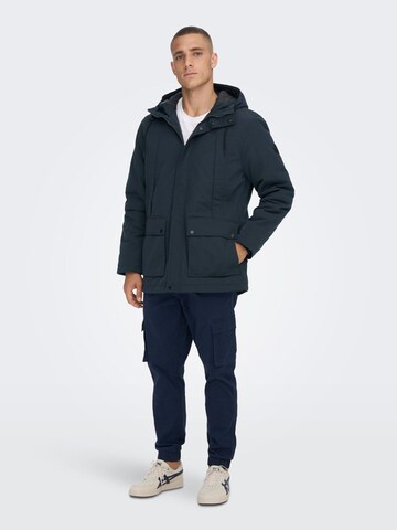 Only & Sons Winter parka 'Jayden' in Blue