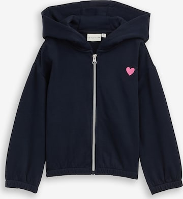 TOM TAILOR - Sudadera con cremallera en azul: frente