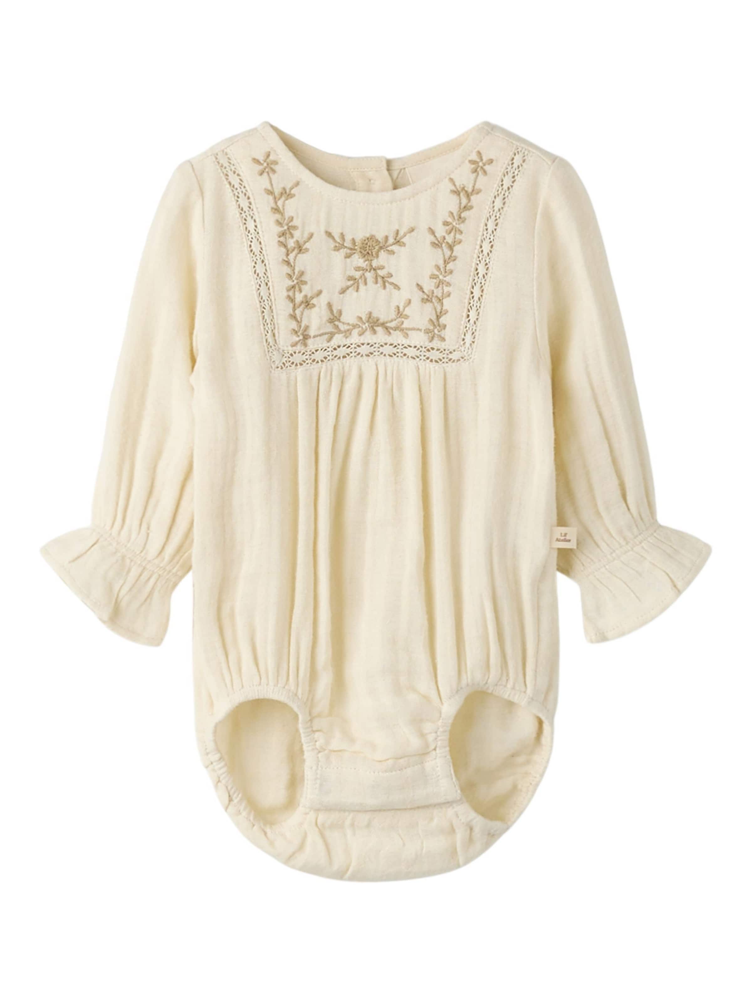 Tutina / body per bambino di Lil'Atelier in bianco: frontale