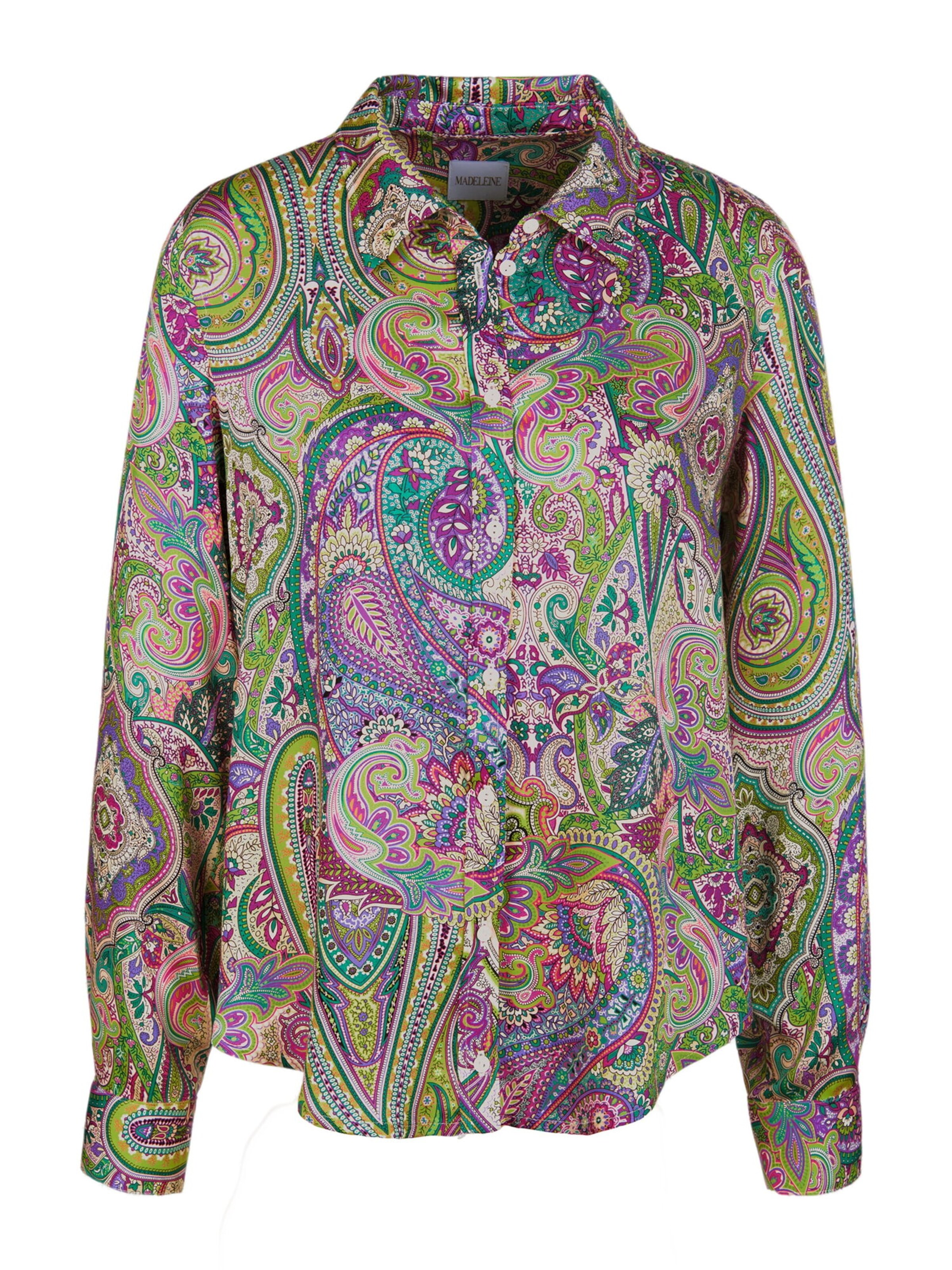 MADELEINE Bluse in beige / grün / lila, Produktansicht
