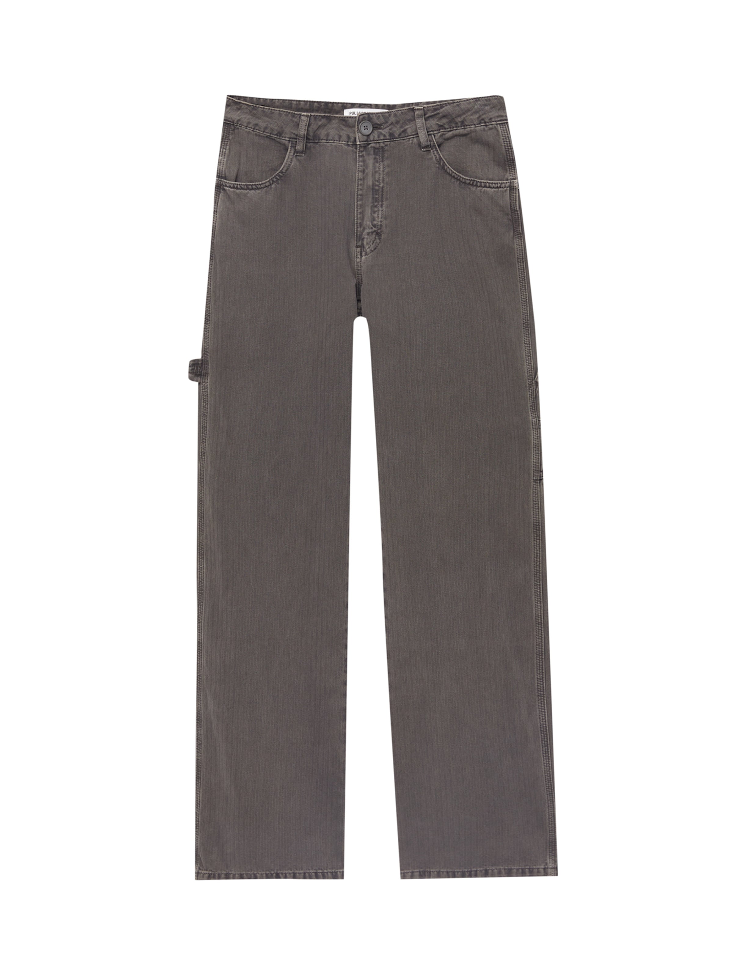 Pull&Bear Wide Leg Hose in Grau: Vorderseite