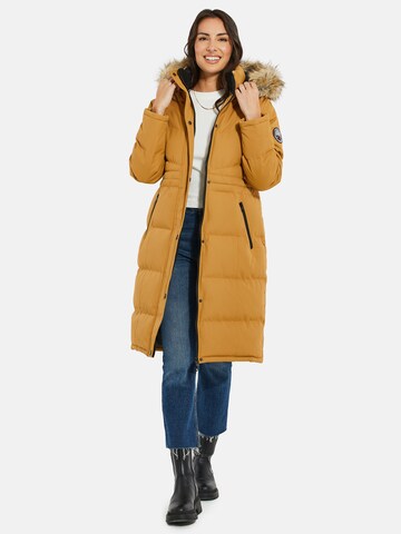 Threadbare Winter Coat 'Arnie' in Yellow