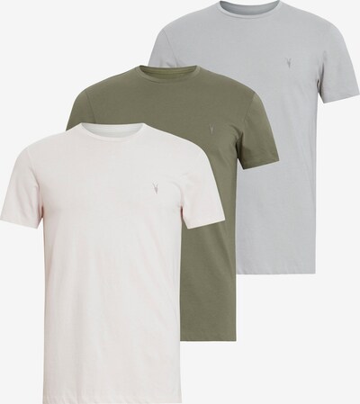 AllSaints T-Shirt 'Tonic' en écru / gris / olive, Vue avec produit