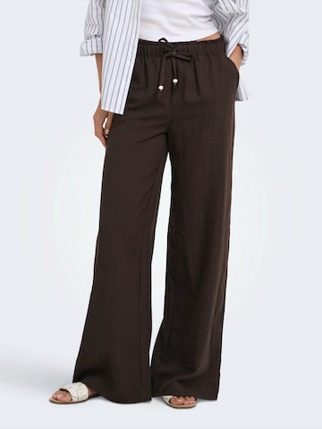ONLY Wide leg Broek 'ONLEMMIA' in Bruin: voorkant