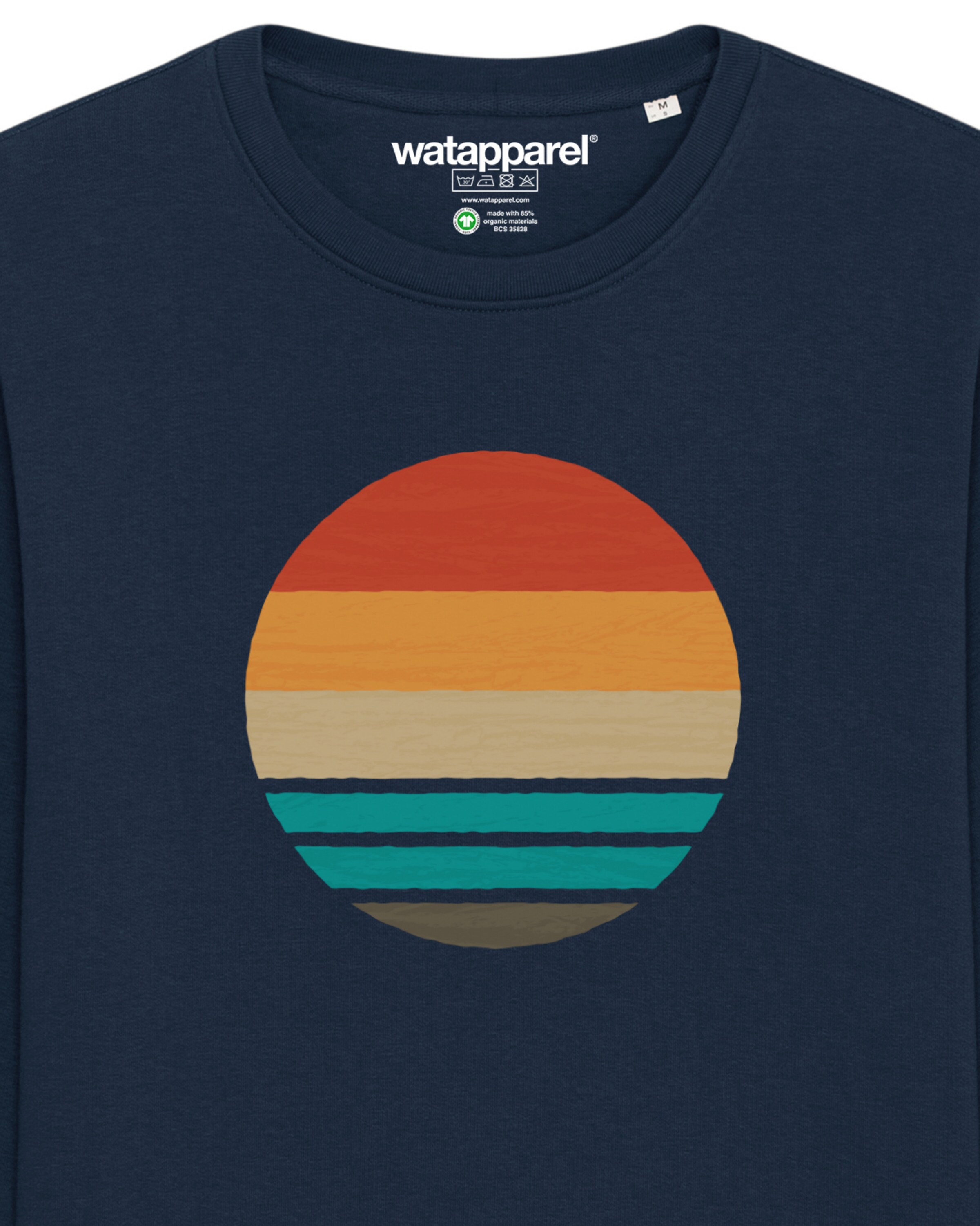 Watapparel Sweatshirt ' Retro Sunset Ocean ' in Blau