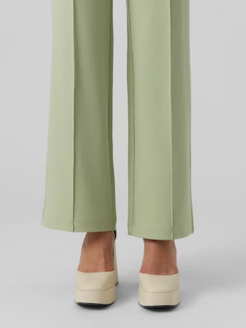 VERO MODA Wide leg Trousers with creases 'Becky' in Green