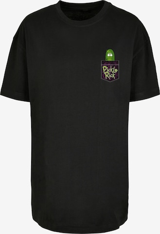 F4NT4STIC T-Shirt 'Rick und Morty Pickle Rick Faux Pocket' in Schwarz: predná strana