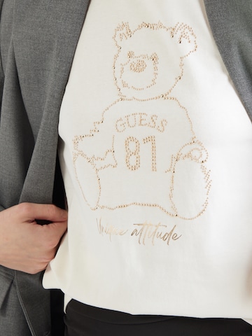GUESS Shirt 'UNIQUE ATTITUDE' in White