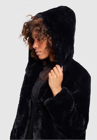 Urban Classics Prechodný kabát ' Ladies Hooded Teddy Coat ' - Čierna