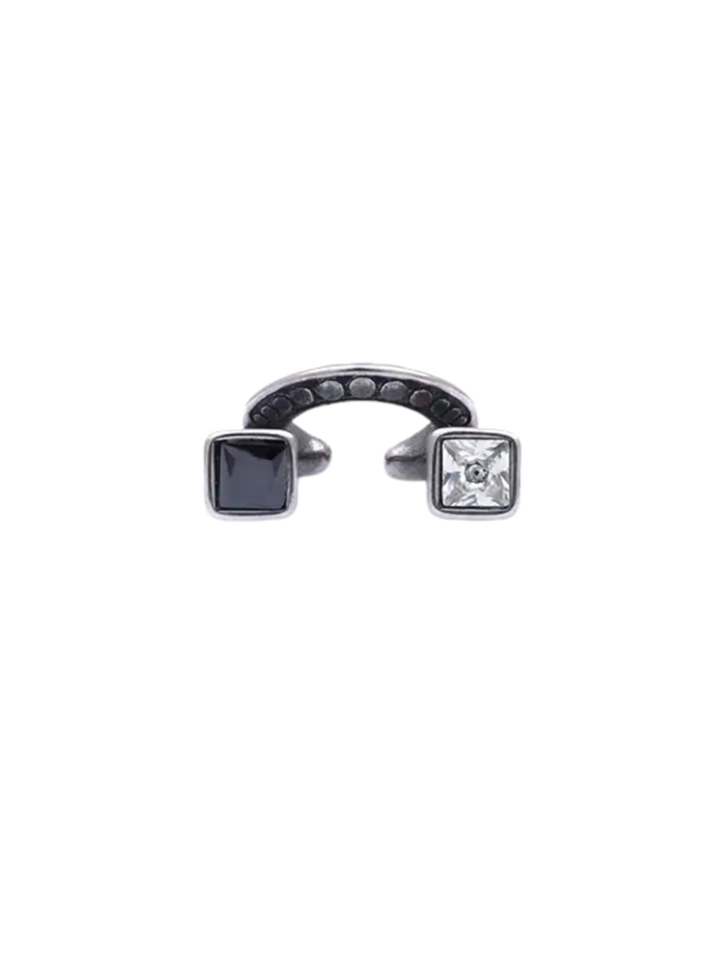 Boucles d'oreilles YParis en noir : devant