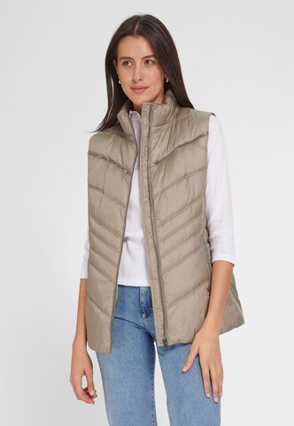 Anna Aura Bodywarmer in Beige: voorkant