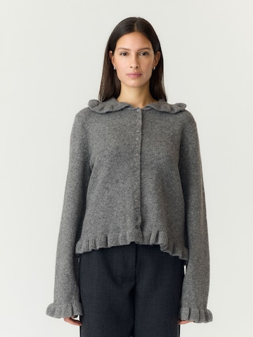 YAS Strickjacke 'FRILO ' in Grau: Vorderseite