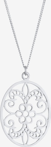 ELLI Halskette Blume, Ornament, Oval in Silber