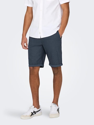 Only & Sons Regular Shorts 'PETER DOBBY' in Blau: predná strana