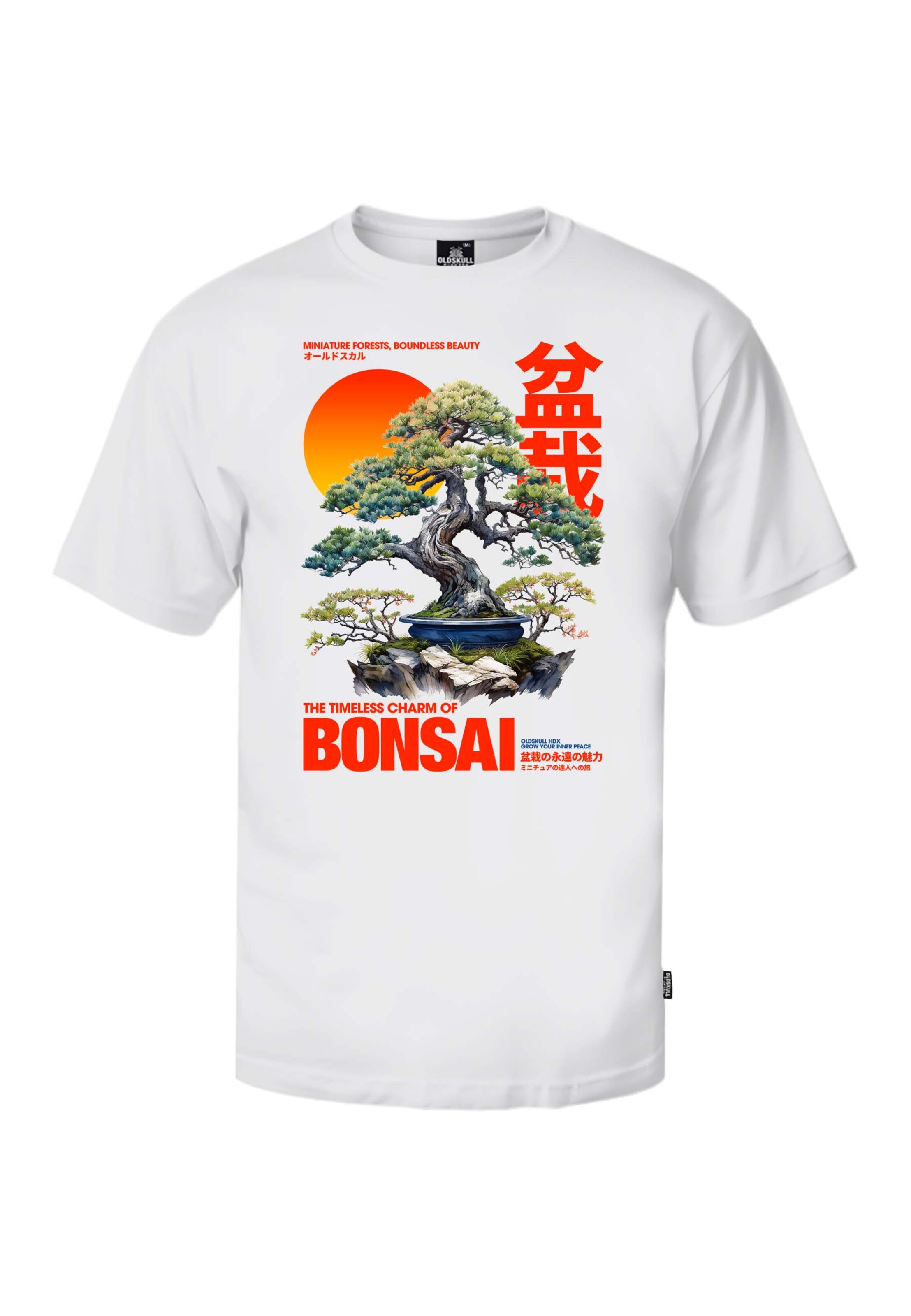 Oldskull Shirt 'ASIAN BONSAI' in Wit: voorkant