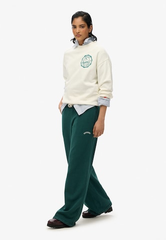 Wide Leg Pantalon 'Essential' Superdry en vert